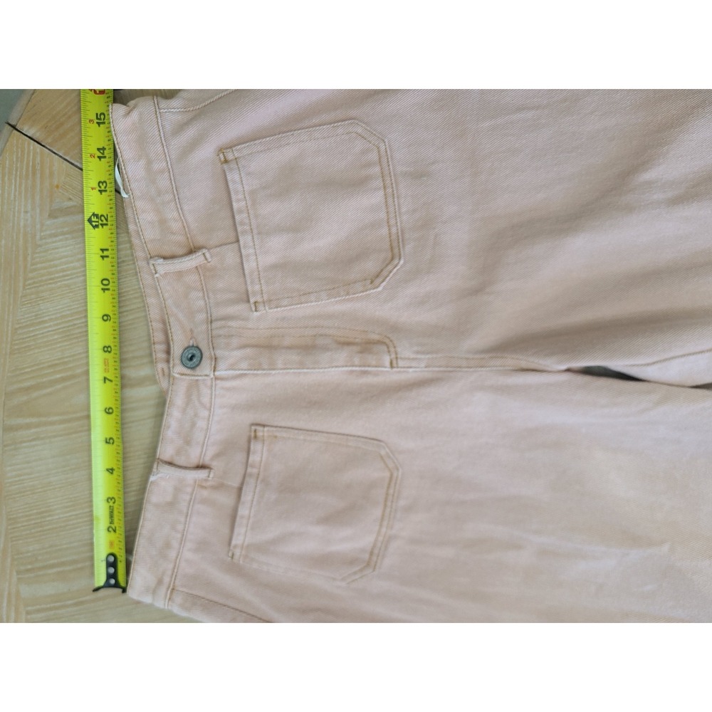 Umgee Wide Leg Pants Women Large Peach Pink Raw Hem High Rise Denim - Picture 6 of 11